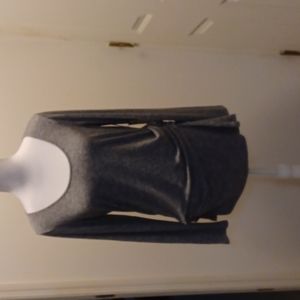 NWT Halogen Gray Long Sleeves Gathered Top 1X Draped